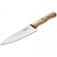 Кухонный шеф-нож Boker Tenera Chef’s Medium Ice Beech, 158 мм, сталь С75, рукоять белый бук купить в Новороссийске