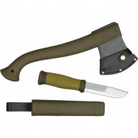 Набор Morakniv Outdoor Kit MG, нож Morakniv 2000 сталь Sandvik 12C27, цвет зеленый + топор купить в Новороссийске