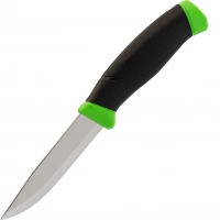 Нож с фиксированным лезвием Morakniv Companion Green, сталь Sandvik 12C27, рукоять пластик/резина, зеленый купить в Новороссийске