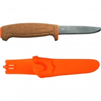 Нож с фиксированным лезвием Morakniv Floating Serrated Knife, сталь Sandvik 12C27, рукоять пробковая купить в Новороссийске