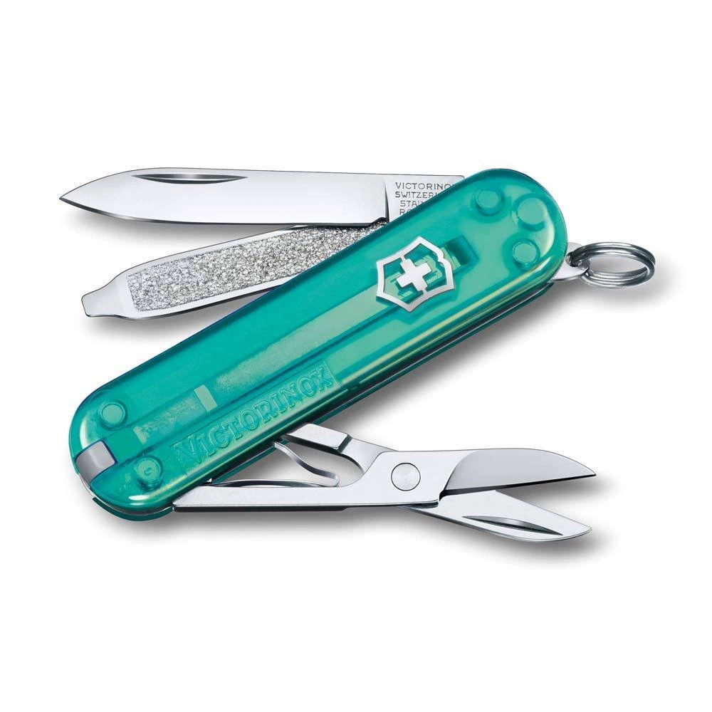 Нож Victorinox Classic SD Colors, Tropical Surf (0.6223.T24G) бирюзовый полупрозрачный, 7 функций 58мм