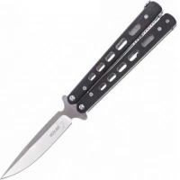 Складной нож Boker Plus Balisong 06EX002, Satin Finish 440C Steel, рукоять стеклотекстолит G-10, чёрный купить в Новороссийске