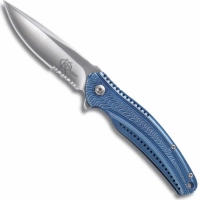 Складной нож CRKT Ripple Blue, сталь Acuto 440, рукоять нержавеющая сталь 420J2 купить в Новороссийске